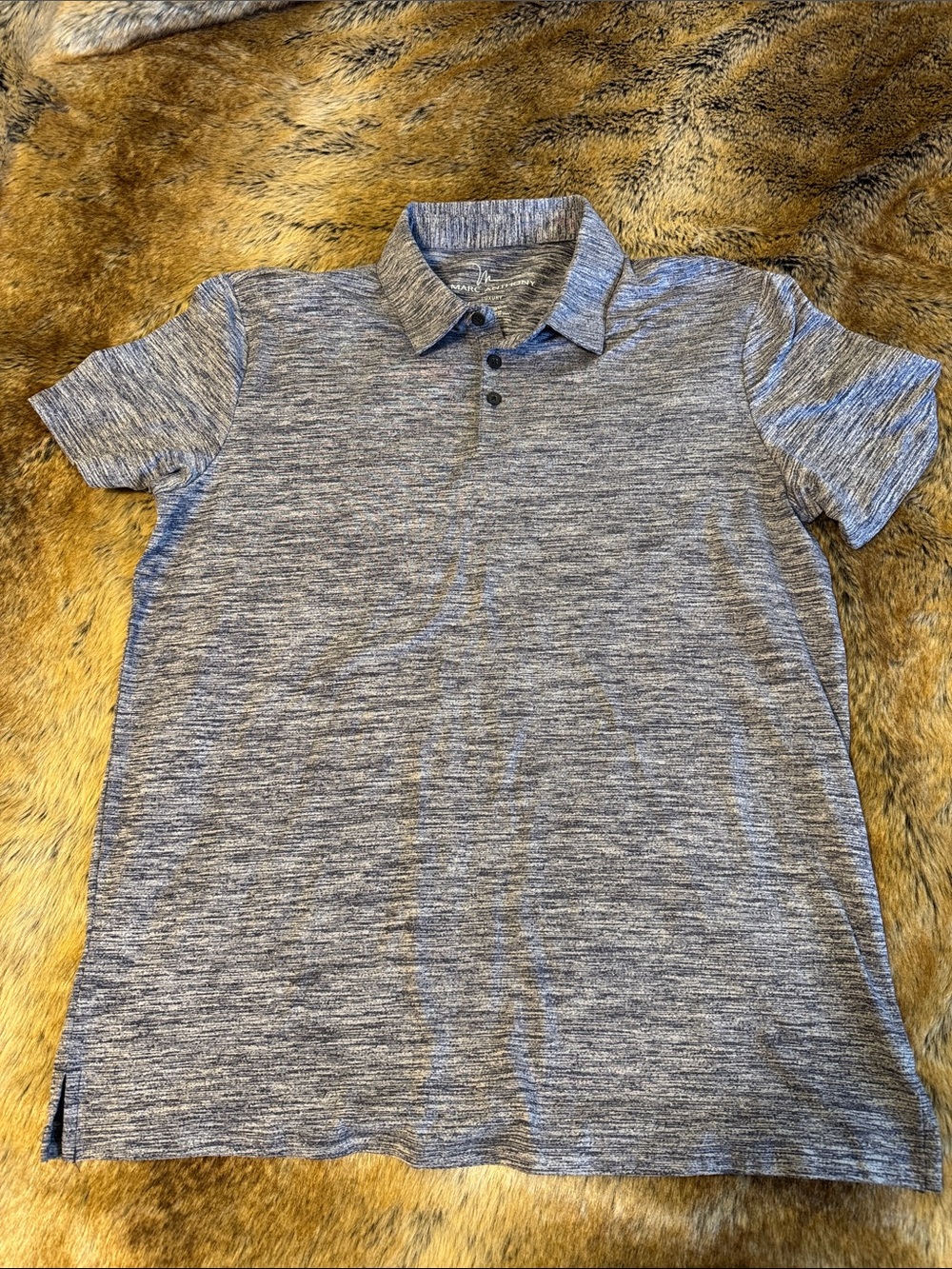 Marc Anthony Heathered Blue Polo Shirt